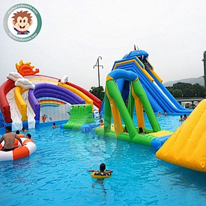 Hot Summer Custom Plastic Giant Inflatable Pool Slide For Children To Play