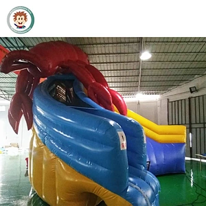 Adult commercial inflatable lobster water park slide with pool for sale