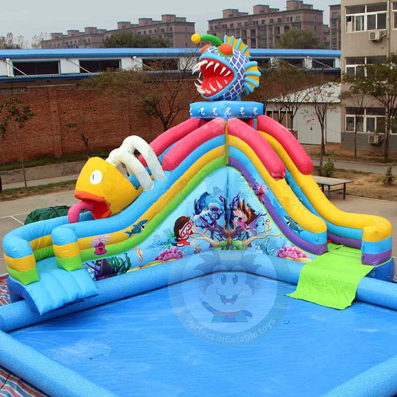 Commercial Water Park Equipment Inflatable Water Pool Slide For Kids and Adults