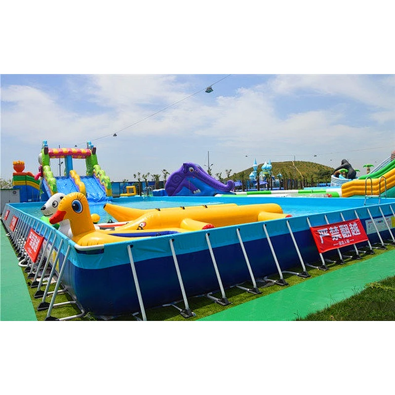 Comfortably outdoor PVC large inflatable swimming pool with holders for sale