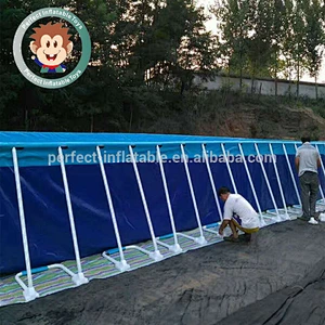 Hot Sale PVC Inflatable Water Park Game Equipment Rectangle Metal Frame Outdoor Swimming Pool