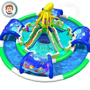 Customized Perfect Plastic Inflatable Pool Slides With Climbing Wall