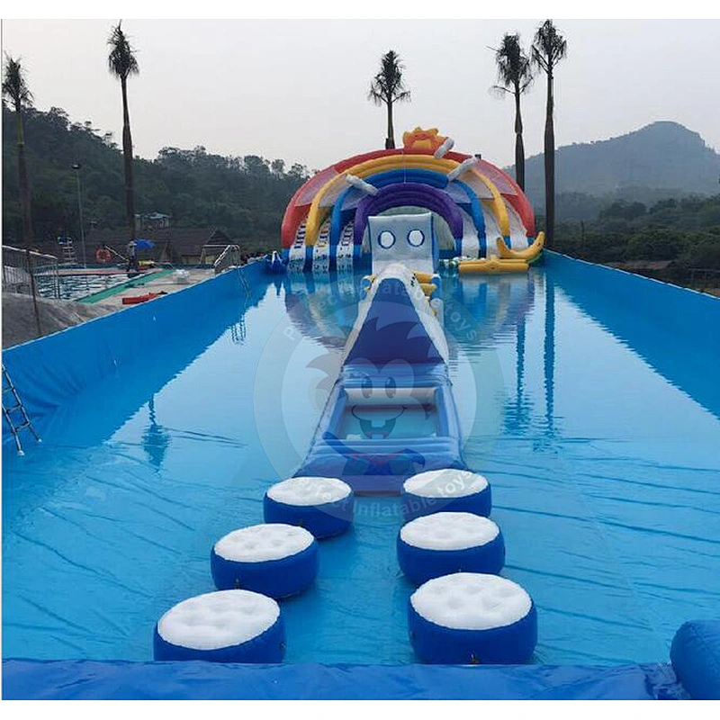 Hot Summer Custom Plastic Giant Inflatable Pool Slide For Children To Play