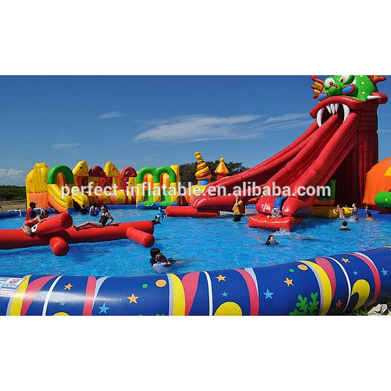 Professional supplies lake inflatable water slide for adult inflatable water slide with pool