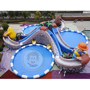 2019 Summer Perfect Design Blue Small Inflatable Water Slide For Pool