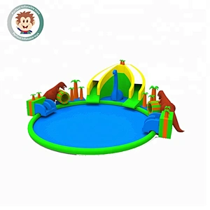 Elastic inflatable water pool slide for water park inflatable slide with swimming pool