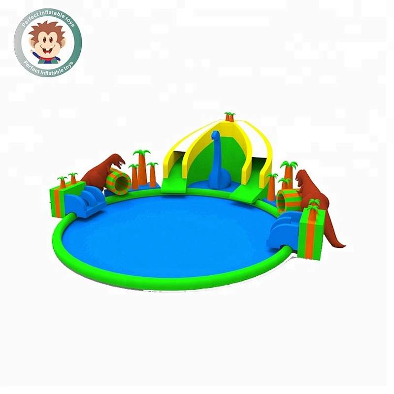 Elastic inflatable water pool slide for water park inflatable slide with swimming pool