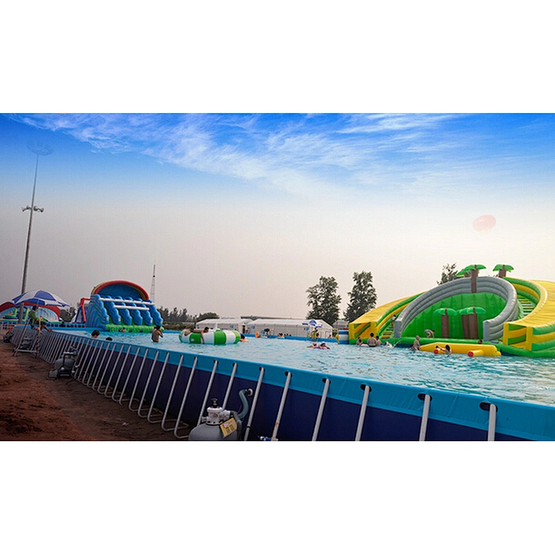 rectangular pool metal frame inflatable pool 0.9mm pvc swimming pool