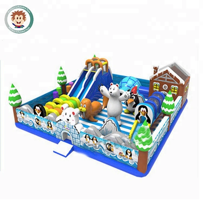 Guangzhou Perfect commercial giant bouncy castle with slide funny inflatable barbacan for kids