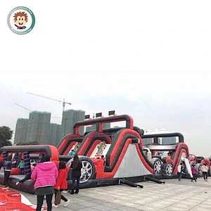 Commercial Inflatable Train Climb Tunnel Obstacle Course Bounce House