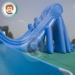 New Fashion Design Popular Giant Inflatable Water Slide With Pool For Sale