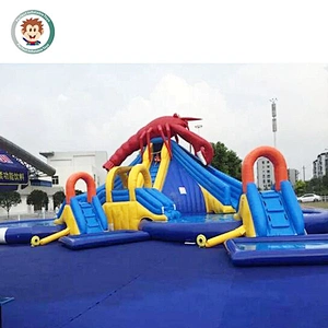 Adult commercial inflatable lobster water park slide with pool for sale