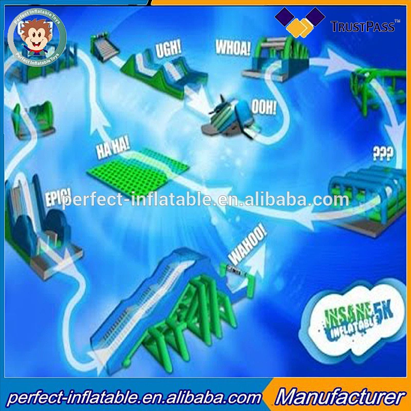 Inflatable Run 5k For Adult Inflatable Sports Game Outdoor Inflatable Obstacle