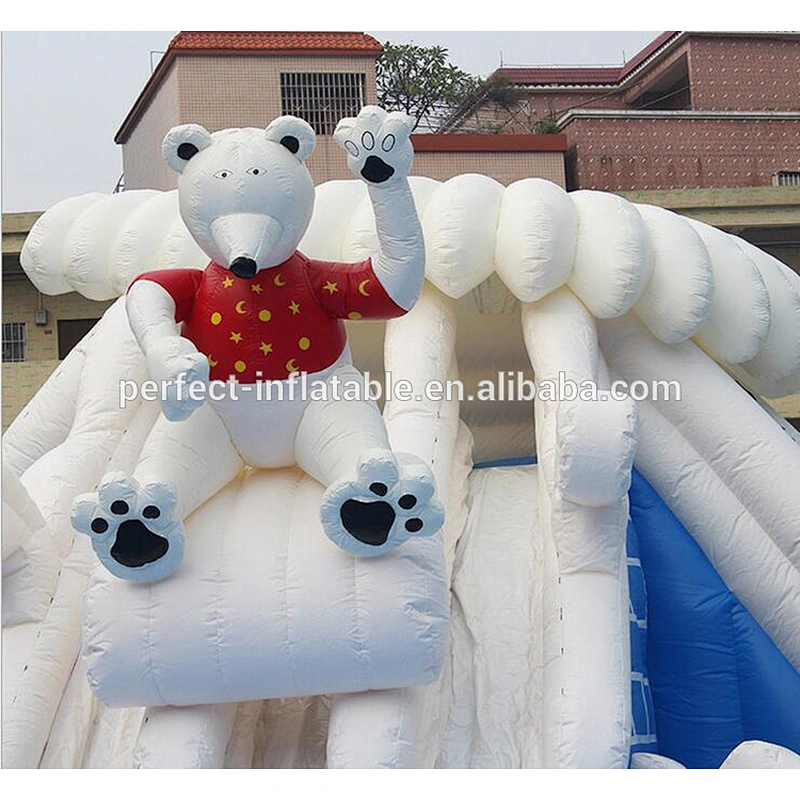 Elastic inflatable water pool slide for water park inflatable slide with swimming pool