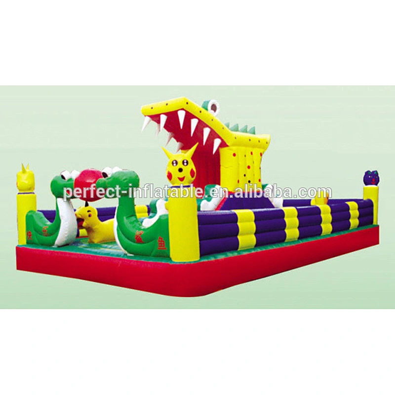 shark theme amusement park outdoor inflatable castle for kids inflatable stair slide toys