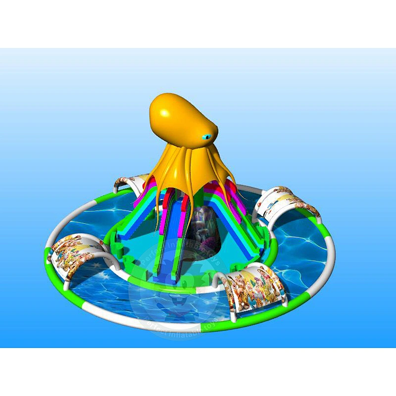 Customized Perfect Plastic Inflatable Pool Slides With Climbing Wall