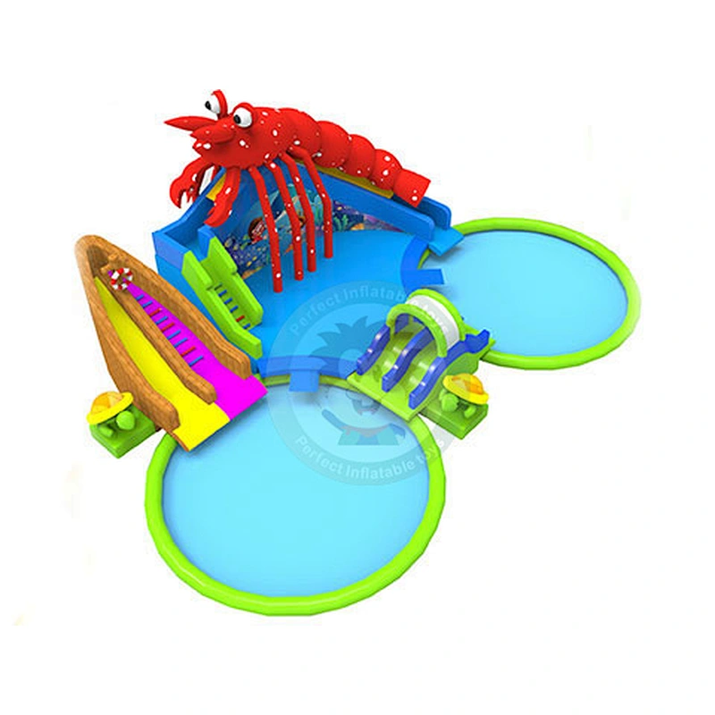 Customized Latest Design Summer Inflatable Water Slide With Swimming Pool