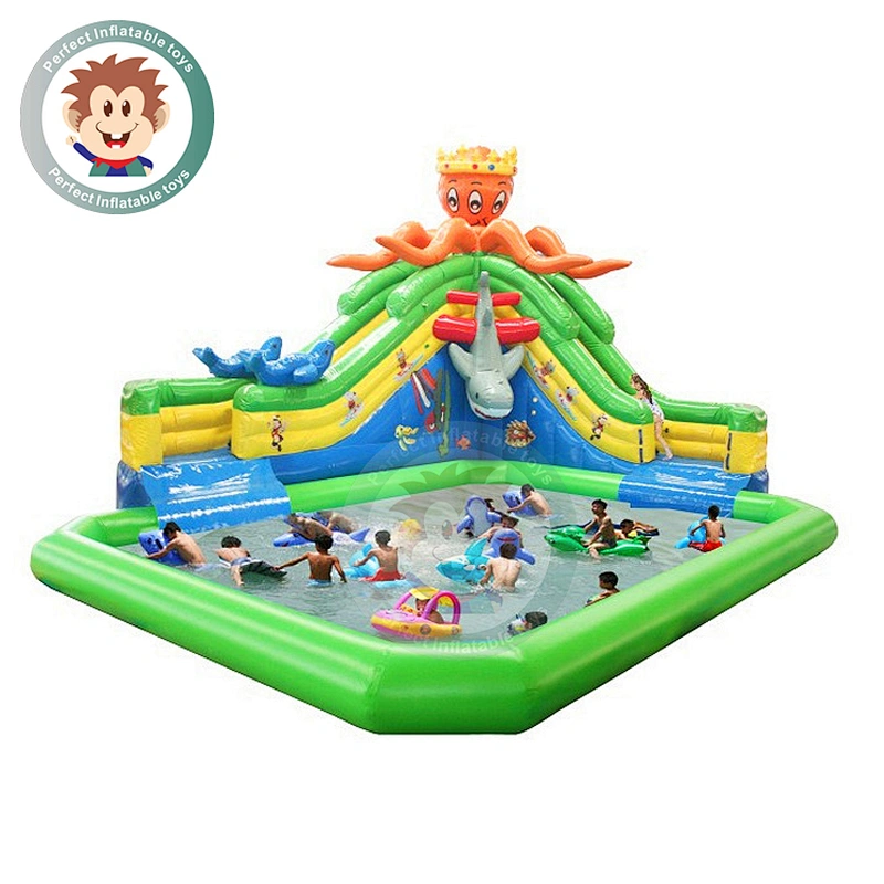 Manufacturer High Quality Water Slide Inflatable Pool For Amusement Parks