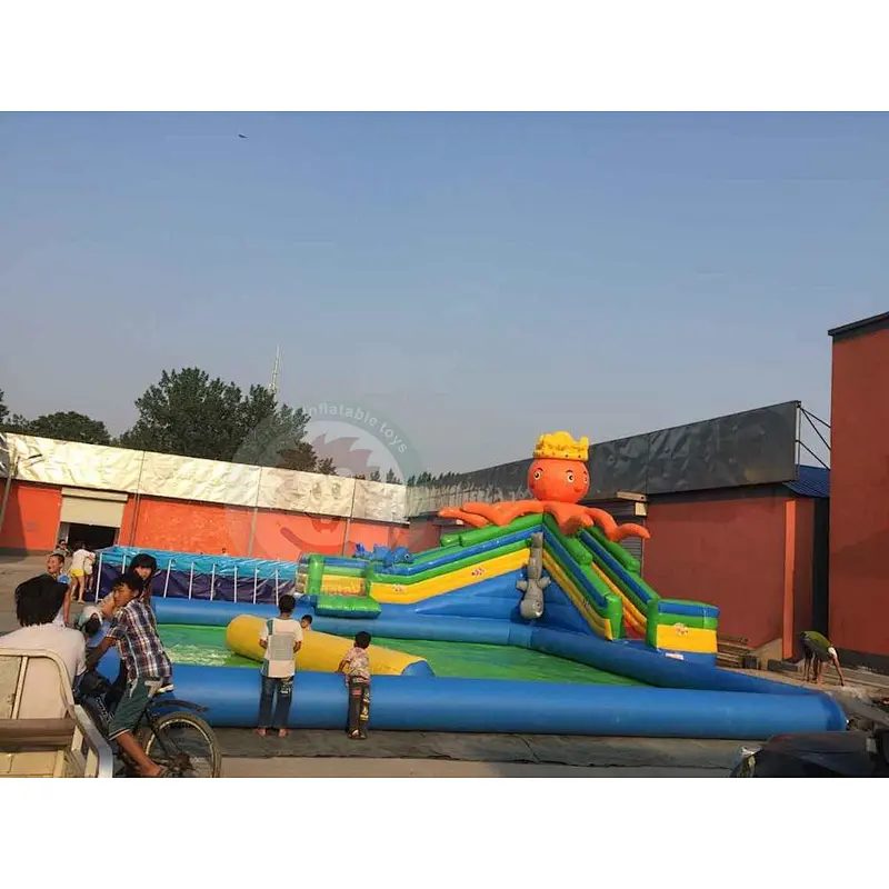 Manufacturer High Quality Water Slide Inflatable Pool For Amusement Parks