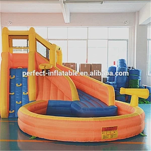 Children fun play backyard big inflatable water slides with water gun for sale