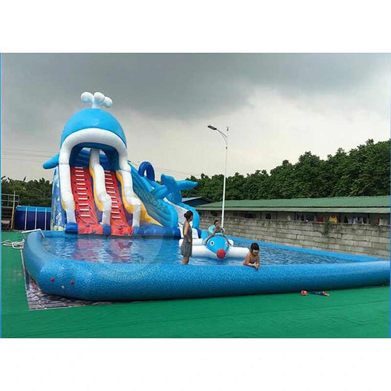 Summer Newly Design Pool Slide  Inflated For Use In Amusement Parks