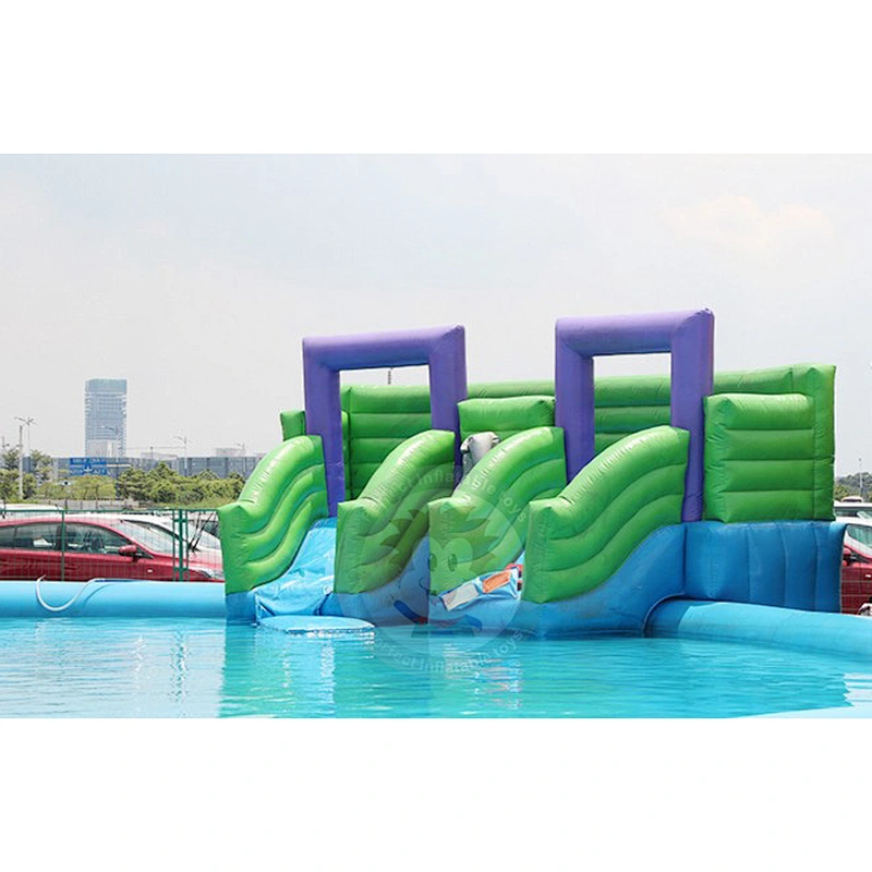 Outdoor New Design Inflatable Playground Slide With Pool For Summer Sale