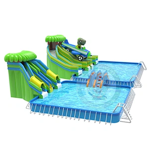 High Quality Commercial Large Inflatable Water Slide With Swimming Pool