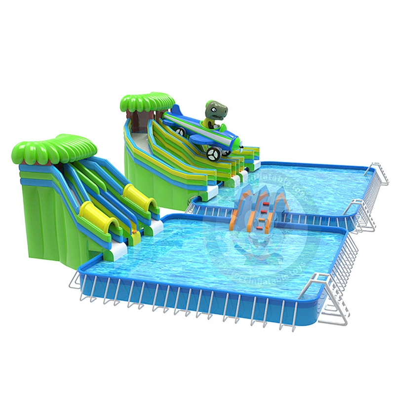 High Quality Commercial Large Inflatable Water Slide With Swimming Pool