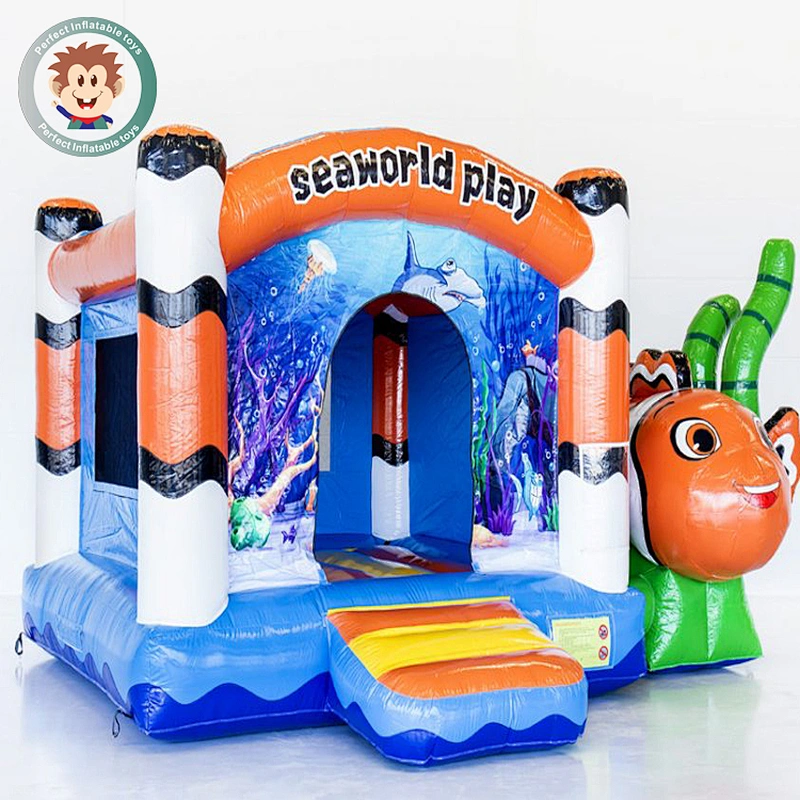 Lovely Children Playing Area PVC Inflatable Jumping Bounce With Slide