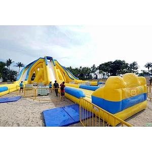 Hot sale adult amusement park inflatable giant slide for commercial