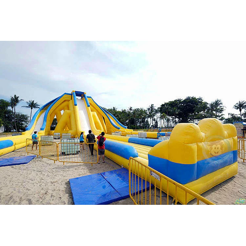 Hot sale adult amusement park inflatable giant slide for commercial