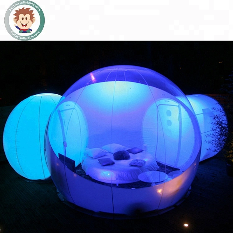 Lodge Balloon Outdoor Air Log Cabin House Camping Transparent Igloo Dome Clear Bubble Inflatable Tent