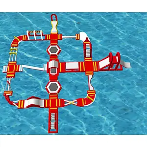 Small aqua park floating equipment trampoline games inflatable water park for kids