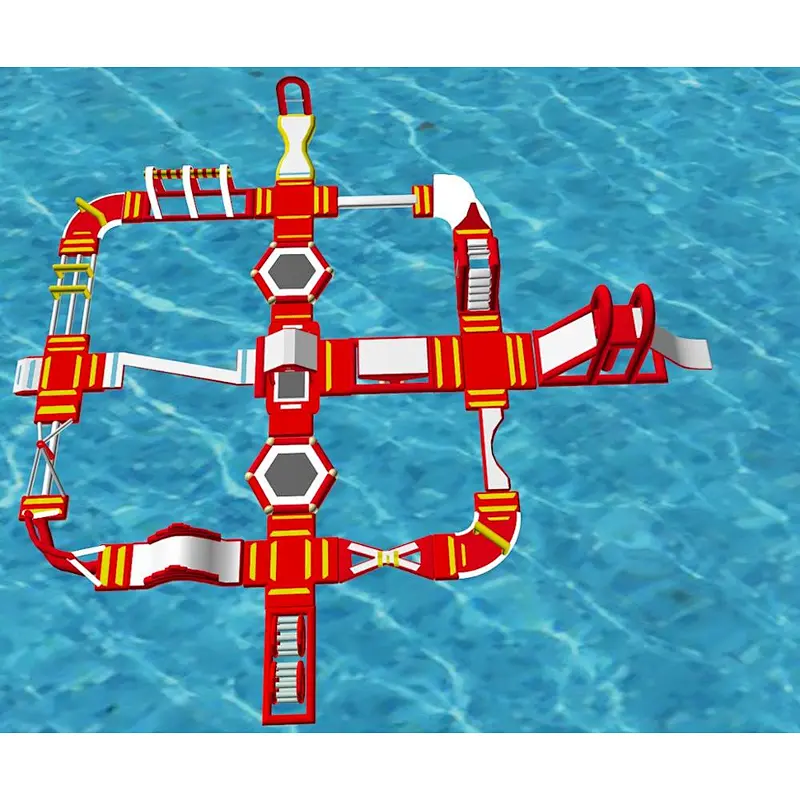 Small aqua park floating equipment trampoline games inflatable water park for kids