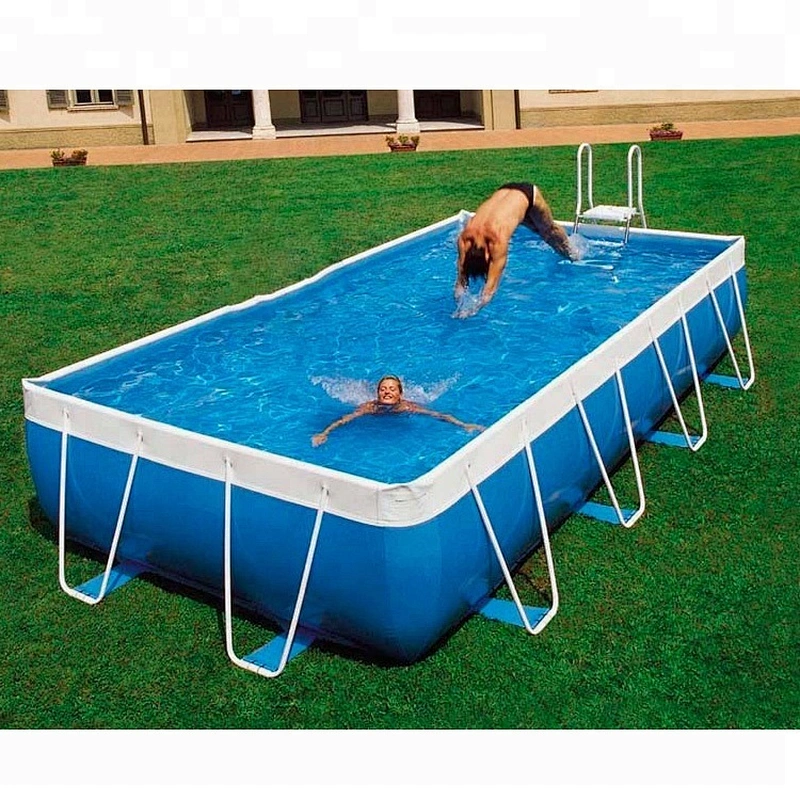 rectangular pool metal frame inflatable pool 0.9mm pvc swimming pool