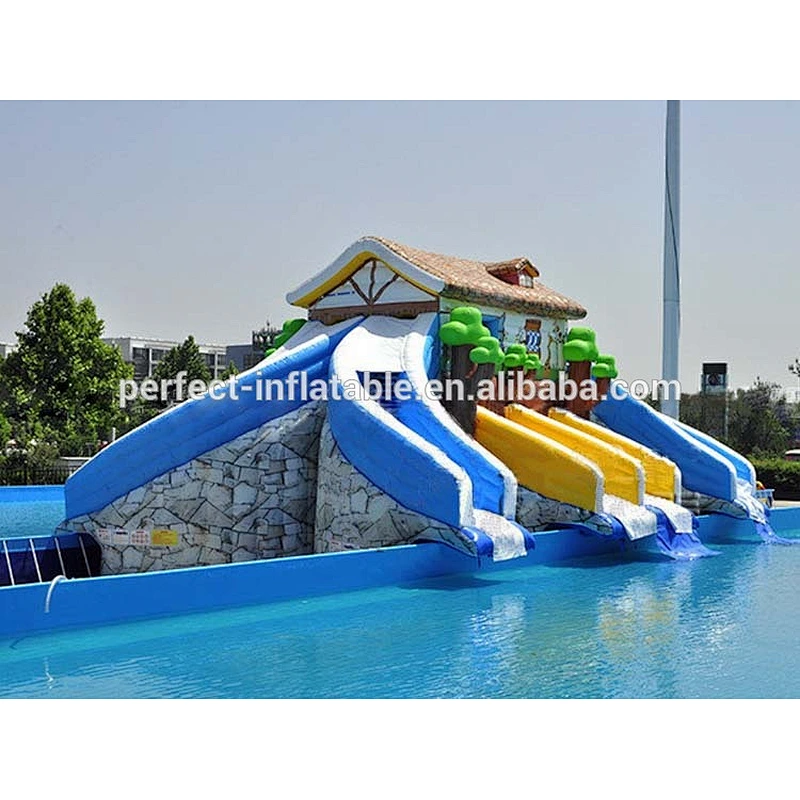 Popular and high quality inflatable water slide with pool for sale
