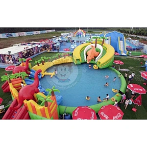 Outdoor Commercial Perfect Giant Inflatable Pool Slide For Adults