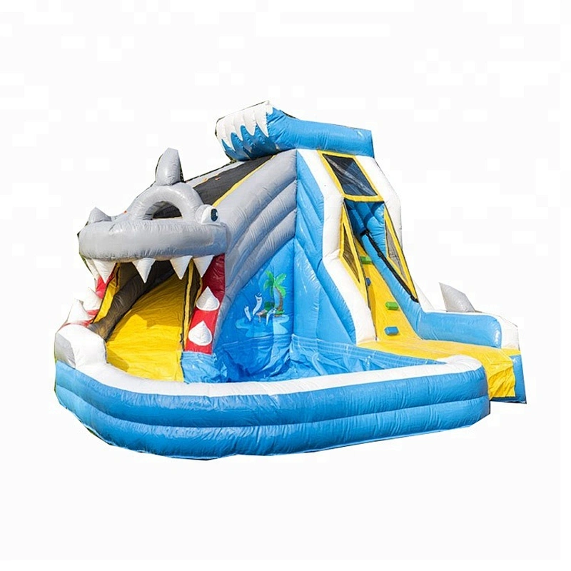 Children fun play backyard big inflatable water slides with water gun for sale