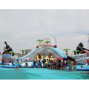 2019 Hot sale Blue giant inflatable water pool slide for kids and adults