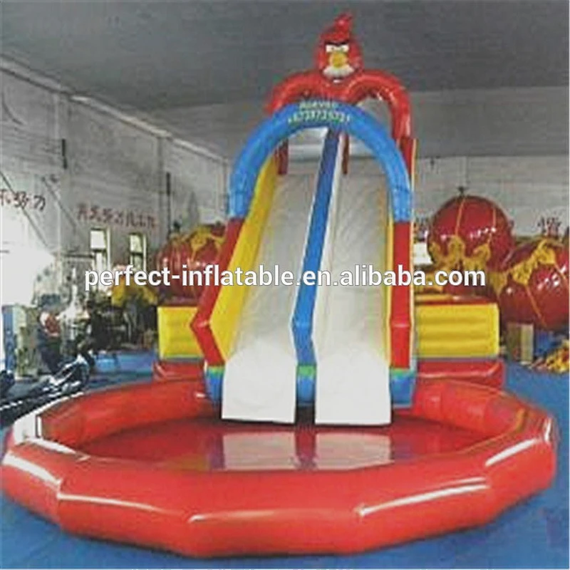 Children fun play backyard big inflatable water slides with water gun for sale