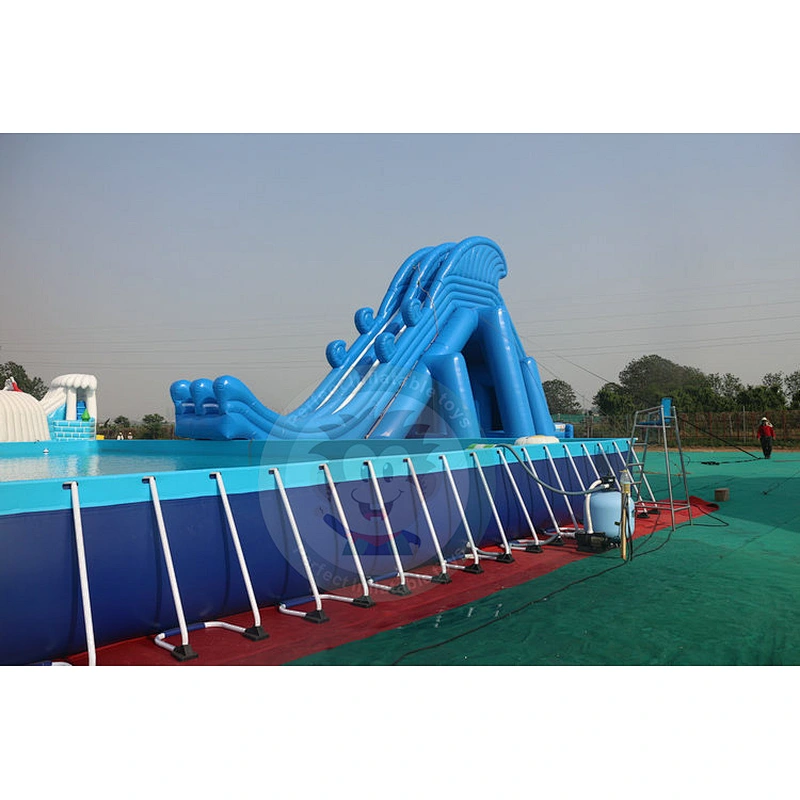 Top Selling Blue Medium Inflatable Playground Slides With Pools for Sale