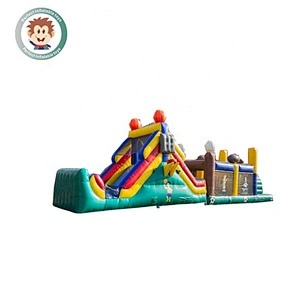 Perfect Inflatable Toys Kids Outdoor Commercial 5k Inflatable Wipeout Obstacle Course