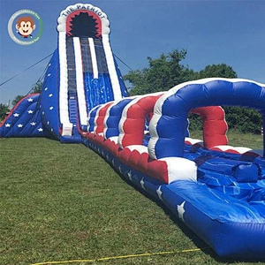 commercial long inflatable playground slip n slide with pool for sale custom big inflatable water slide for kids and adults