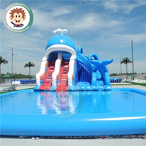 Summer Newly Design Pool Slide  Inflated For Use In Amusement Parks