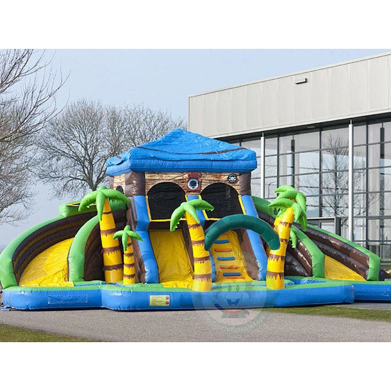 2019 Passionate Summer Green Plastic Inflatable Water Slide For Pool