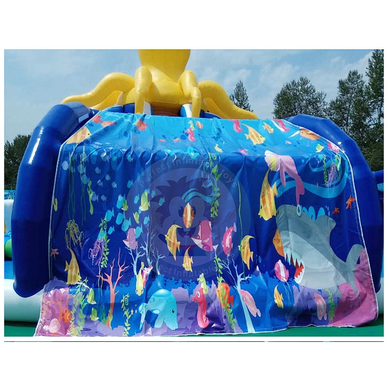 Customized Perfect Plastic Inflatable Pool Slides With Climbing Wall