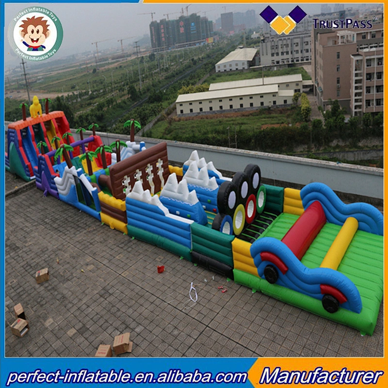 Factory outlets large inflatable chain checkpoints games inflatable entertainment city cheap sale