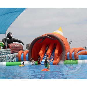 Factory Price Giant  Inflatable  Water Park Pool Slides Equipment For Sale