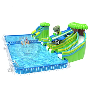High Quality Commercial Large Inflatable Water Slide With Swimming Pool