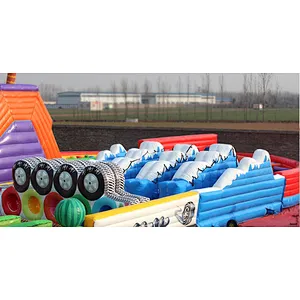 Plato PVC0.55mm tarpaulin inflatable adult obstacle course for sale ,inflatable obstacle for exercise